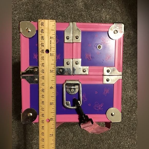 Vintage Caboodle pink and purple with butterflies - Picture 4 of 7